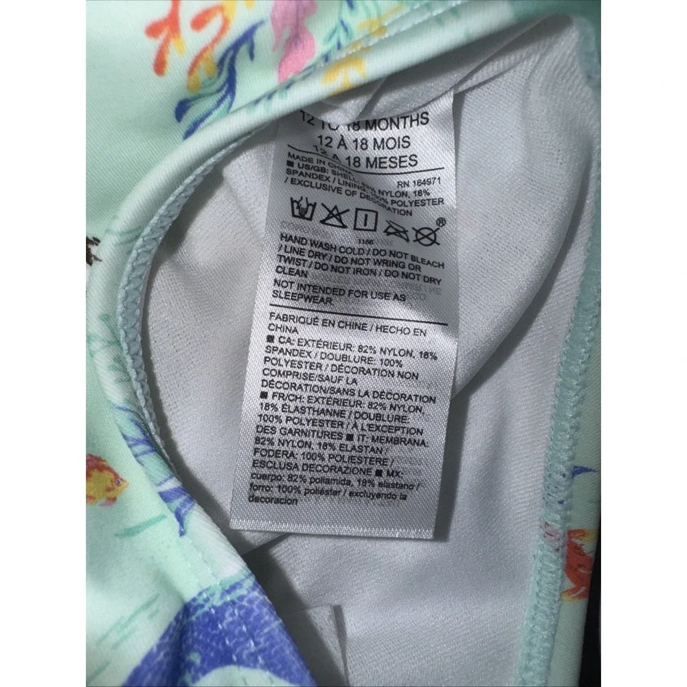 Janie And Jack X Disney Little Mermaid One Piece Swimsuit‎ Baby 12-18 Months NWT